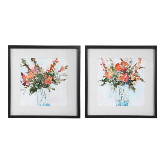 Fresh Flowers Framed Prints, Set of 2